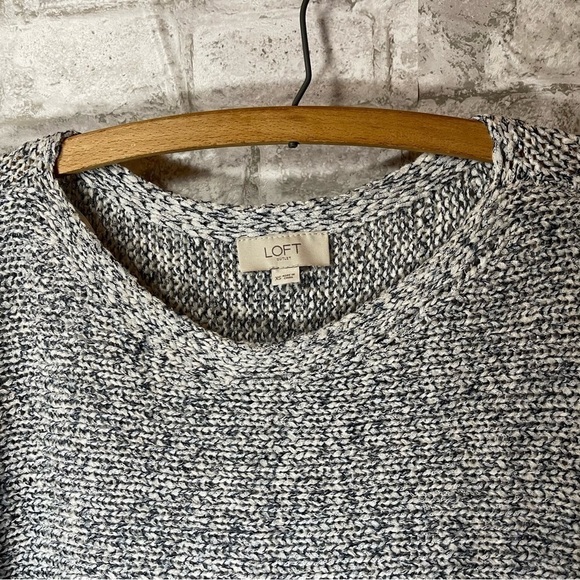 Loft Outlet Sweater Women’s Sz XS Navy & White Knit Melange 3/4” Sleeve - Picture 3 of 8